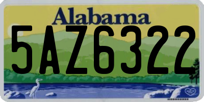AL license plate 5AZ6322