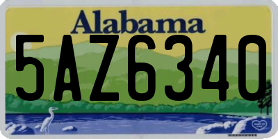 AL license plate 5AZ6340
