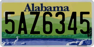 AL license plate 5AZ6345