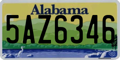 AL license plate 5AZ6346