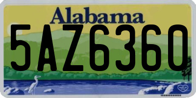 AL license plate 5AZ6360