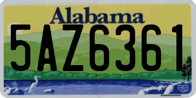 AL license plate 5AZ6361