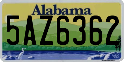 AL license plate 5AZ6362