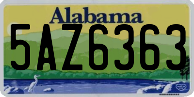 AL license plate 5AZ6363