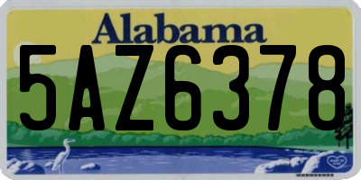 AL license plate 5AZ6378