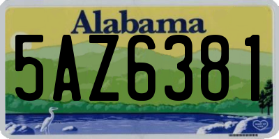 AL license plate 5AZ6381