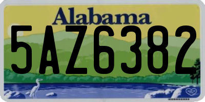 AL license plate 5AZ6382