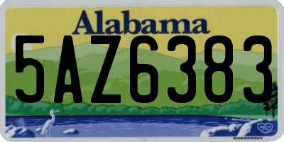 AL license plate 5AZ6383