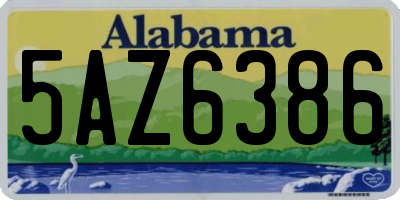 AL license plate 5AZ6386
