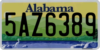 AL license plate 5AZ6389
