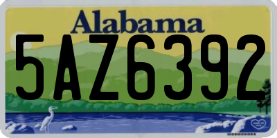 AL license plate 5AZ6392