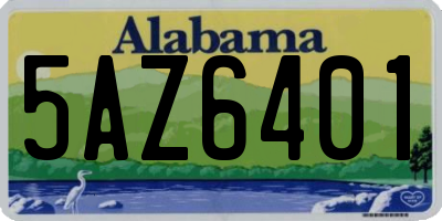 AL license plate 5AZ6401