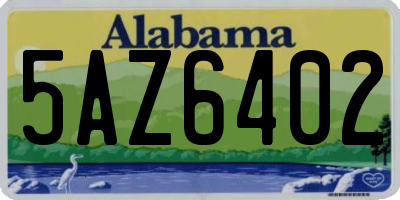 AL license plate 5AZ6402