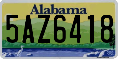 AL license plate 5AZ6418