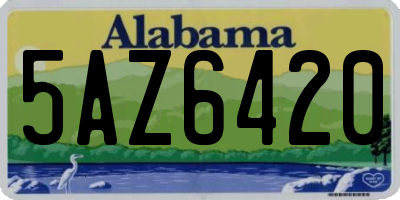 AL license plate 5AZ6420
