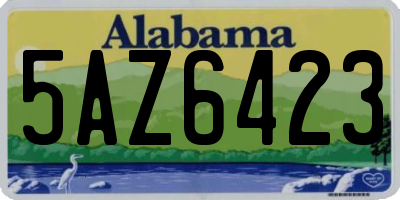 AL license plate 5AZ6423