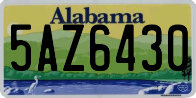 AL license plate 5AZ6430