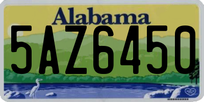 AL license plate 5AZ6450