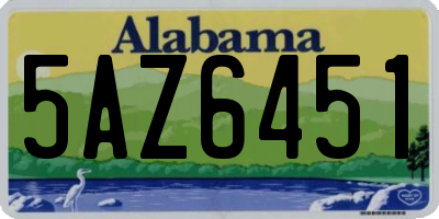 AL license plate 5AZ6451