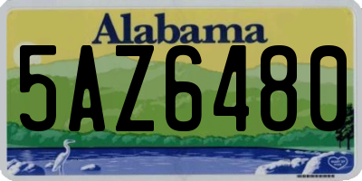 AL license plate 5AZ6480