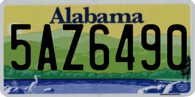 AL license plate 5AZ6490