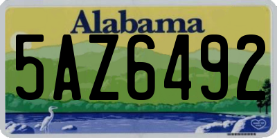 AL license plate 5AZ6492