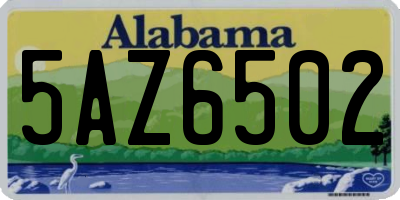 AL license plate 5AZ6502