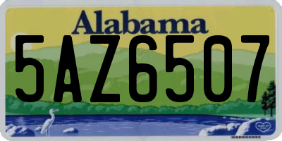 AL license plate 5AZ6507
