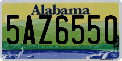AL license plate 5AZ6550