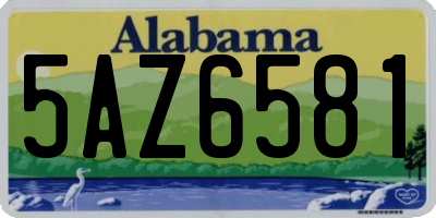 AL license plate 5AZ6581