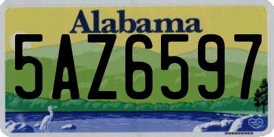AL license plate 5AZ6597
