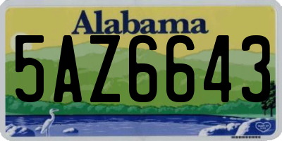 AL license plate 5AZ6643