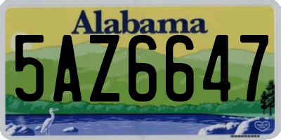AL license plate 5AZ6647