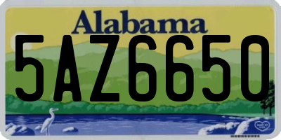 AL license plate 5AZ6650