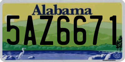AL license plate 5AZ6671