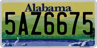 AL license plate 5AZ6675