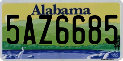 AL license plate 5AZ6685