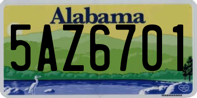 AL license plate 5AZ6701