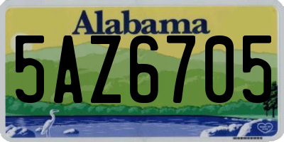 AL license plate 5AZ6705