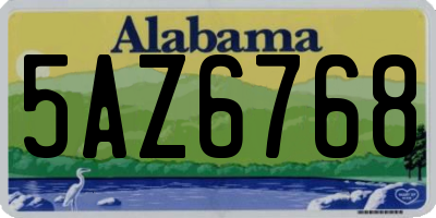 AL license plate 5AZ6768