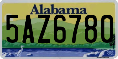 AL license plate 5AZ6780