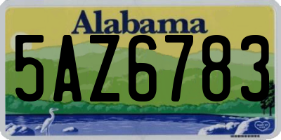 AL license plate 5AZ6783