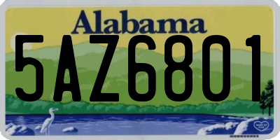 AL license plate 5AZ6801
