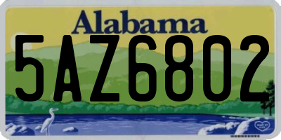 AL license plate 5AZ6802