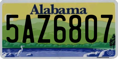 AL license plate 5AZ6807