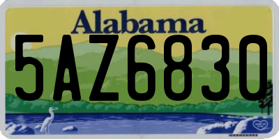 AL license plate 5AZ6830