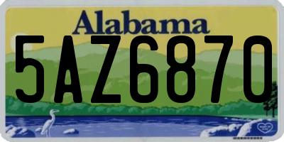 AL license plate 5AZ6870