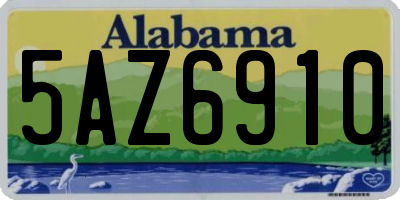 AL license plate 5AZ6910