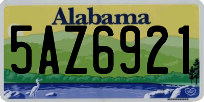 AL license plate 5AZ6921