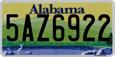 AL license plate 5AZ6922